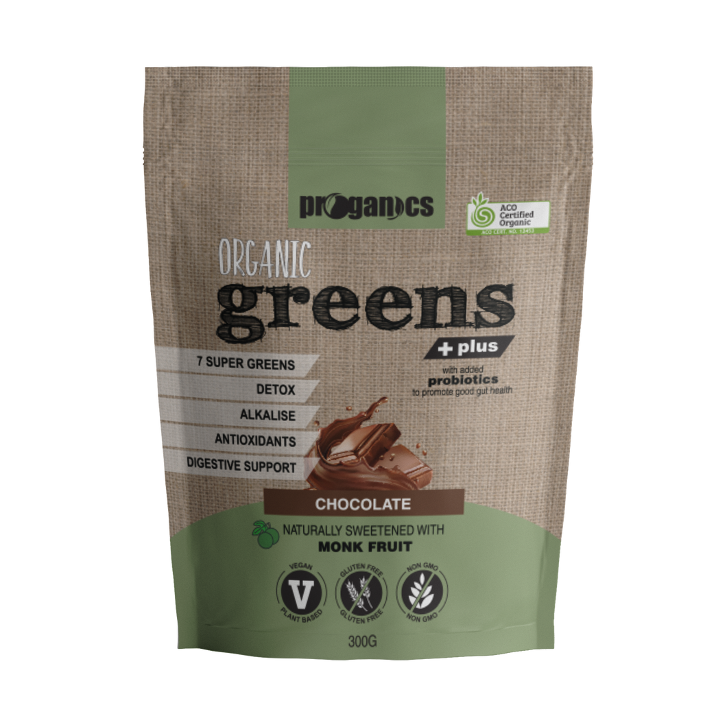 PROGANICS Organic GREENS Plus Chocolate 300g