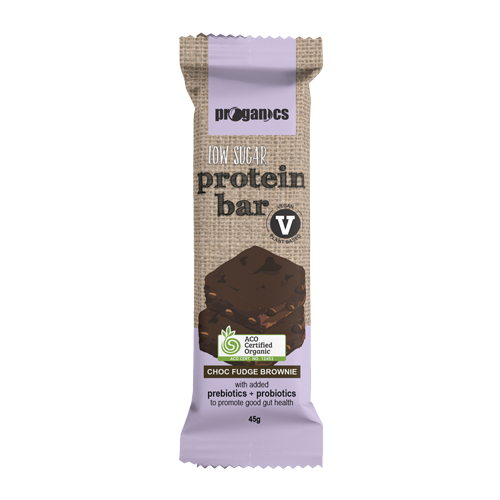 Proganics Organic Low Carb Vegan Protein Bar - Choc Fudge Brownie